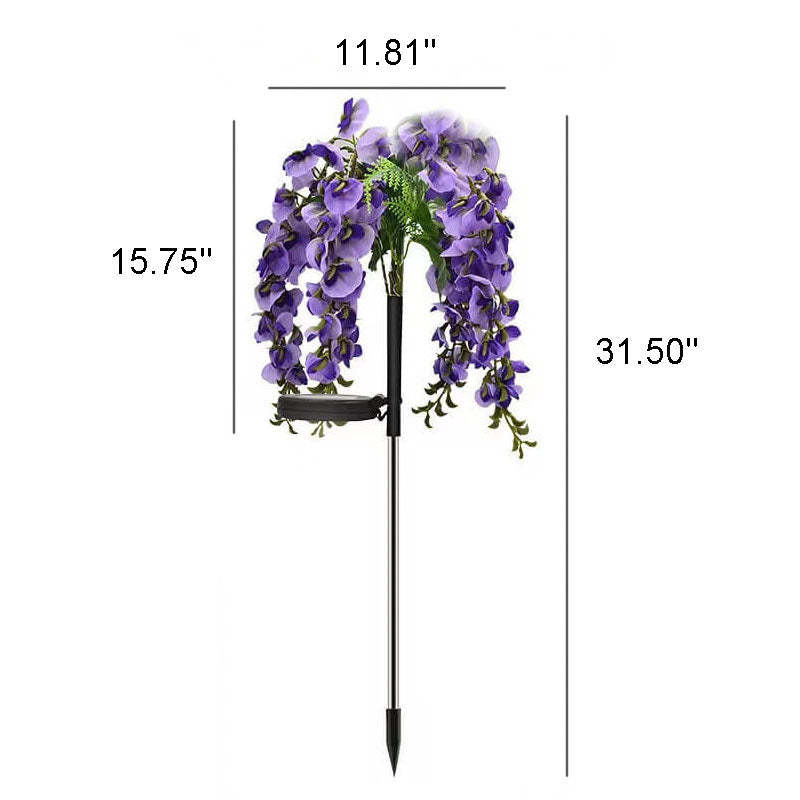 Solar Faux Wisteria LED Outdoor Lawn Plug Light