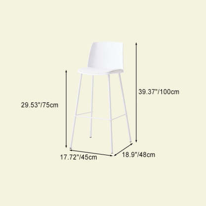 Minimalist PU Leather Metal Bar Stool — Green