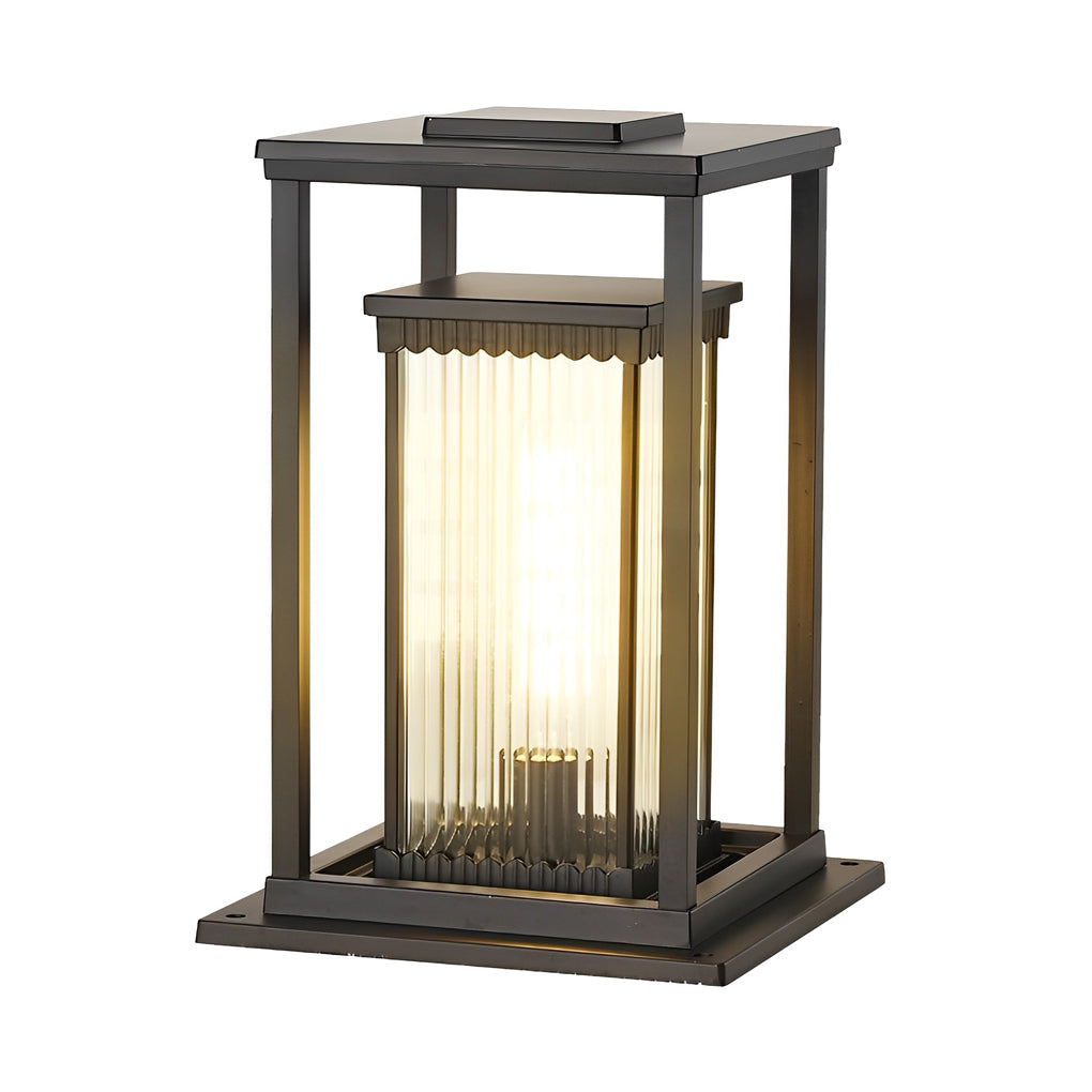 Square Waterproof Intelligent Light Control Black Solar Lawn Lights-Lighom