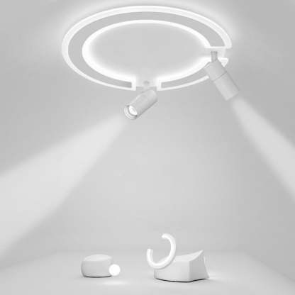 Unique Flush Mount Lighting Circle Shaped Iron Acrylic Light with Spotlight-Lighom