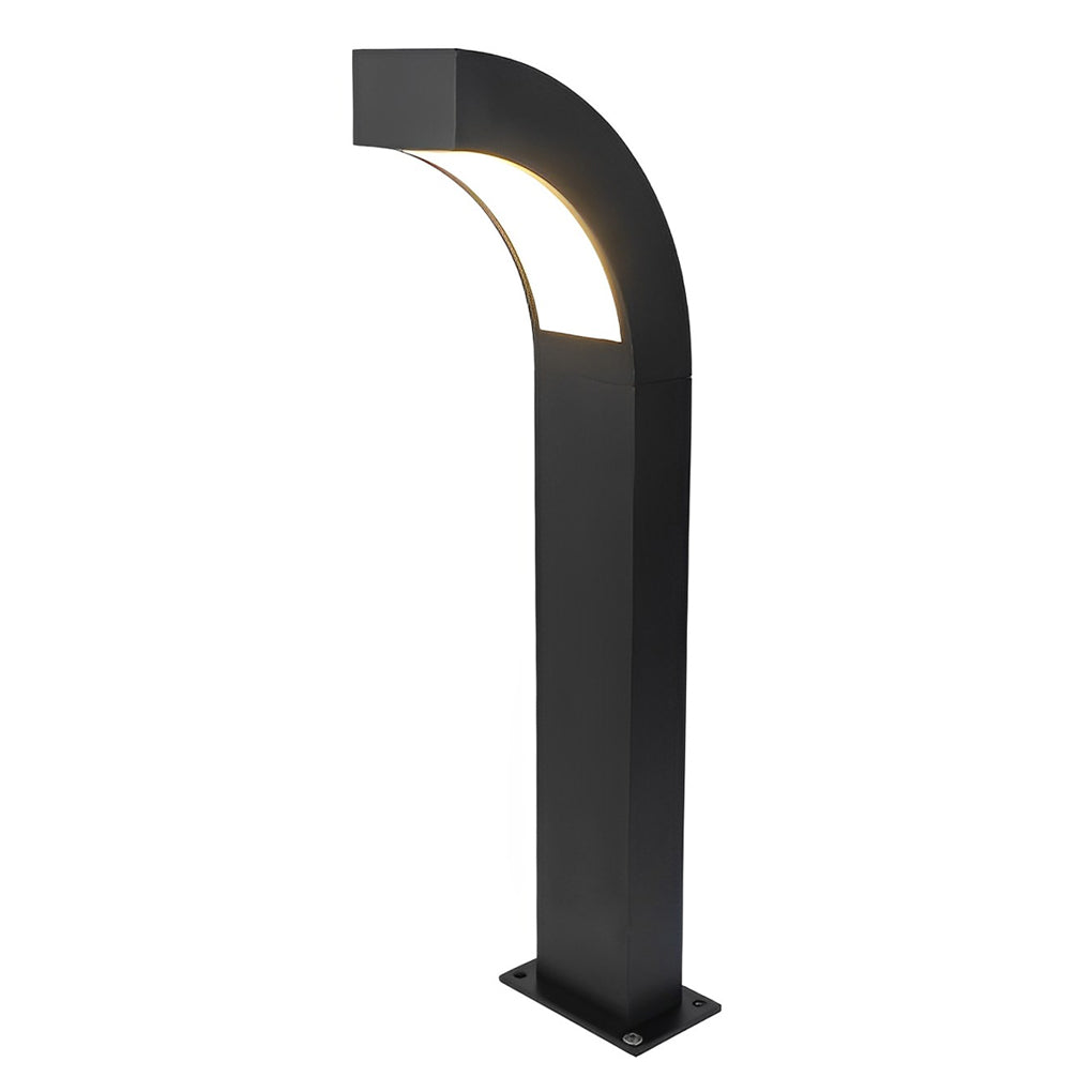 Minimalist Curved 24 inch Bollard Light Waterproof LED Landscape Lighting for Pathway-Lighom