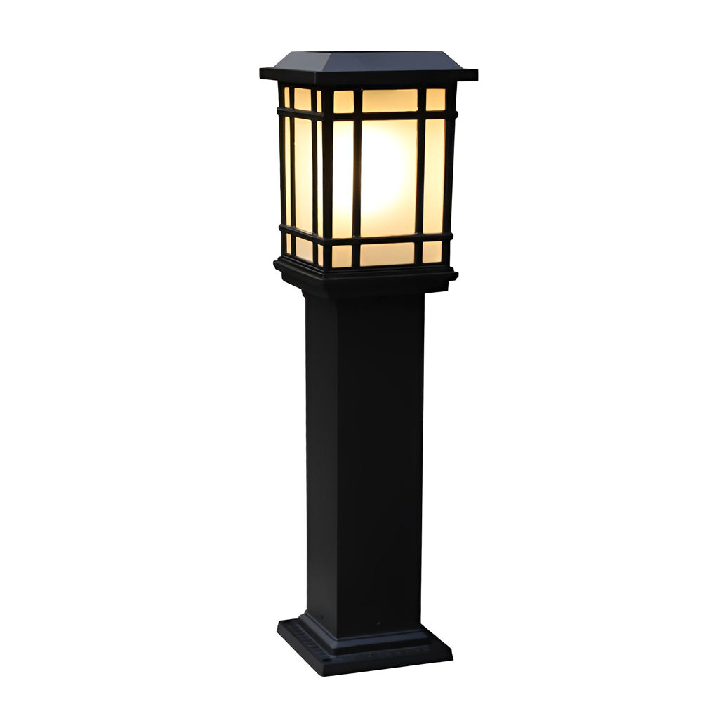 Waterproof Outdoor Three Step Dimming Black Modern Solar Path Lights-Lighom