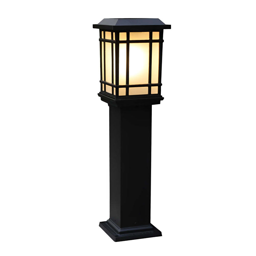 Waterproof Outdoor Three Step Dimming Black Modern Solar Path Lights-Lighom