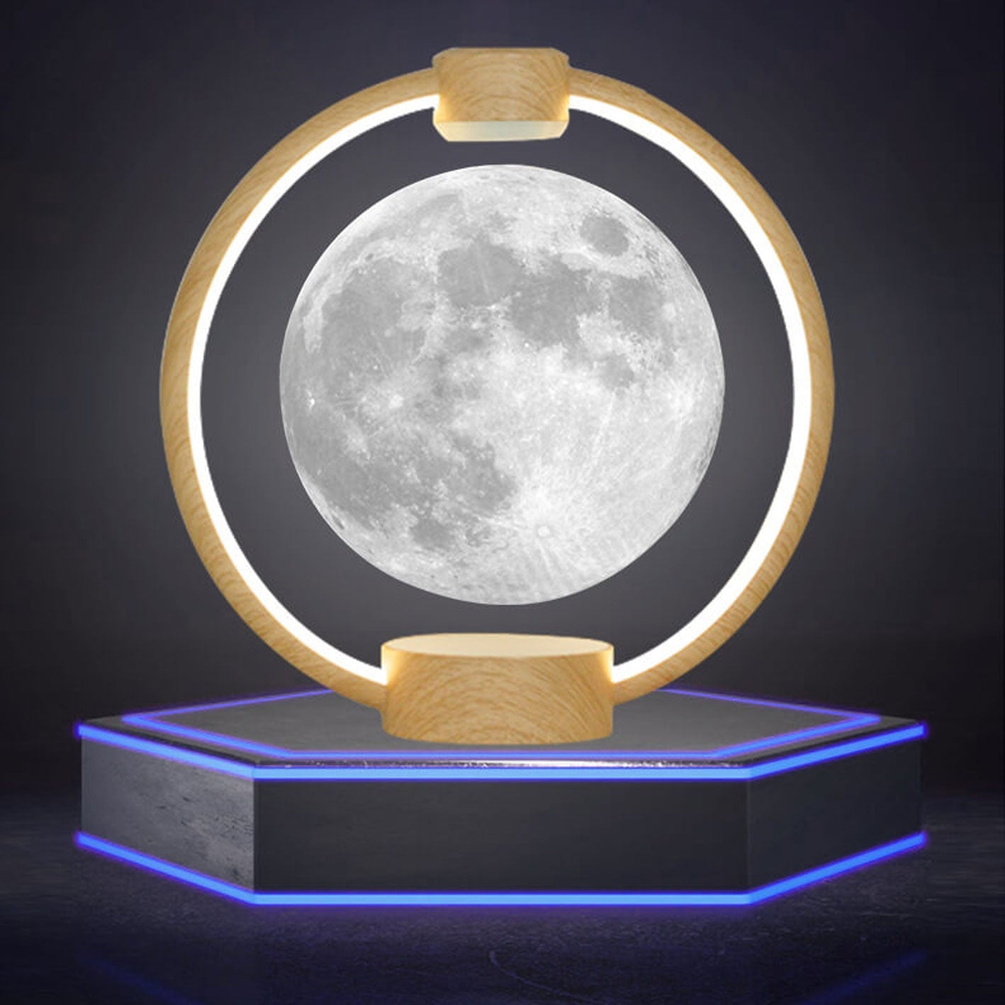 Maglev Moon LED Colorful Night Table Lamp