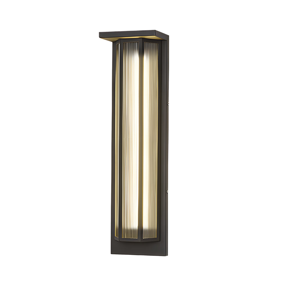 Black Rectangular Transparent Acrylic LED Outdoor Wall Lights-Lighom