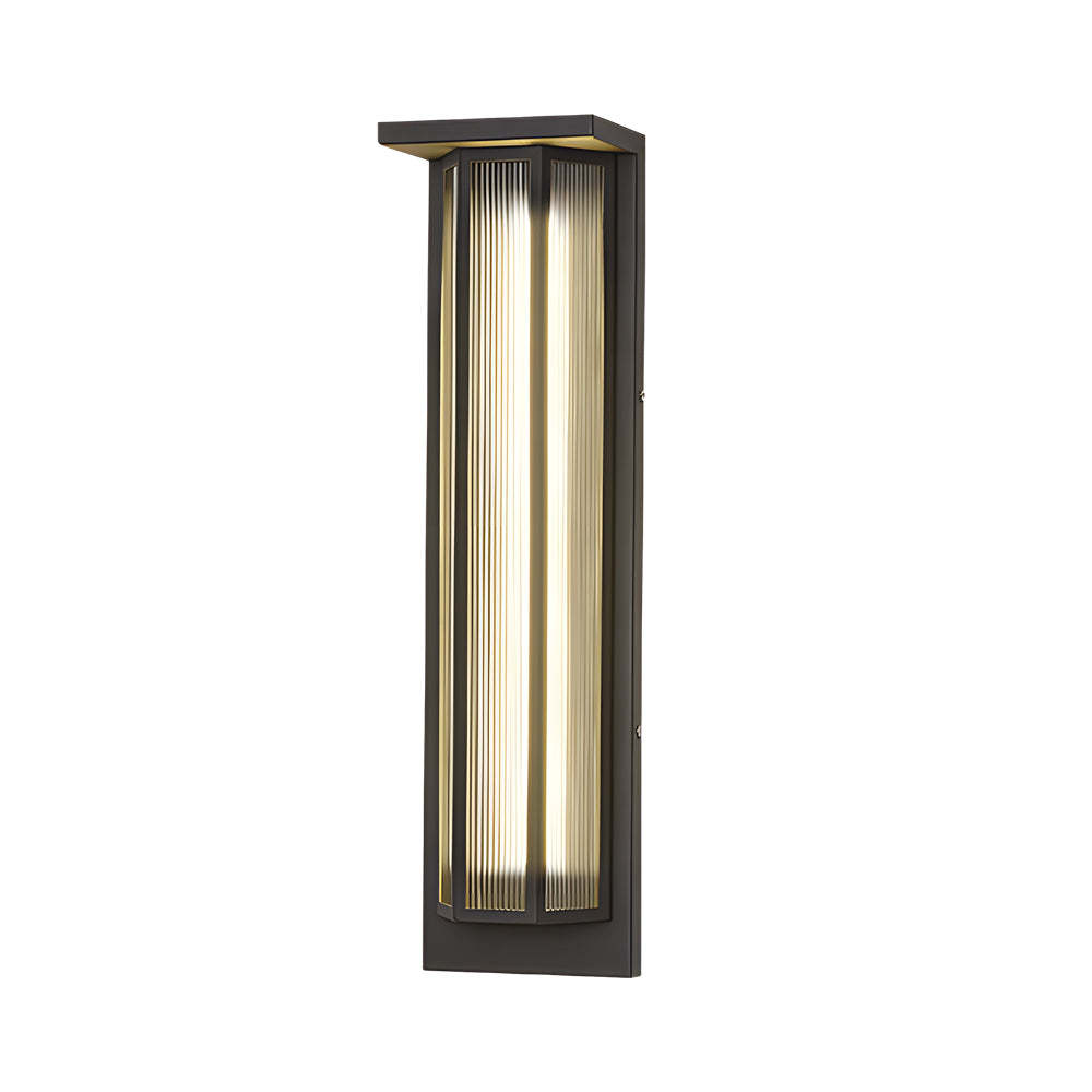 Black Rectangular Transparent Acrylic LED Outdoor Wall Lights-Lighom