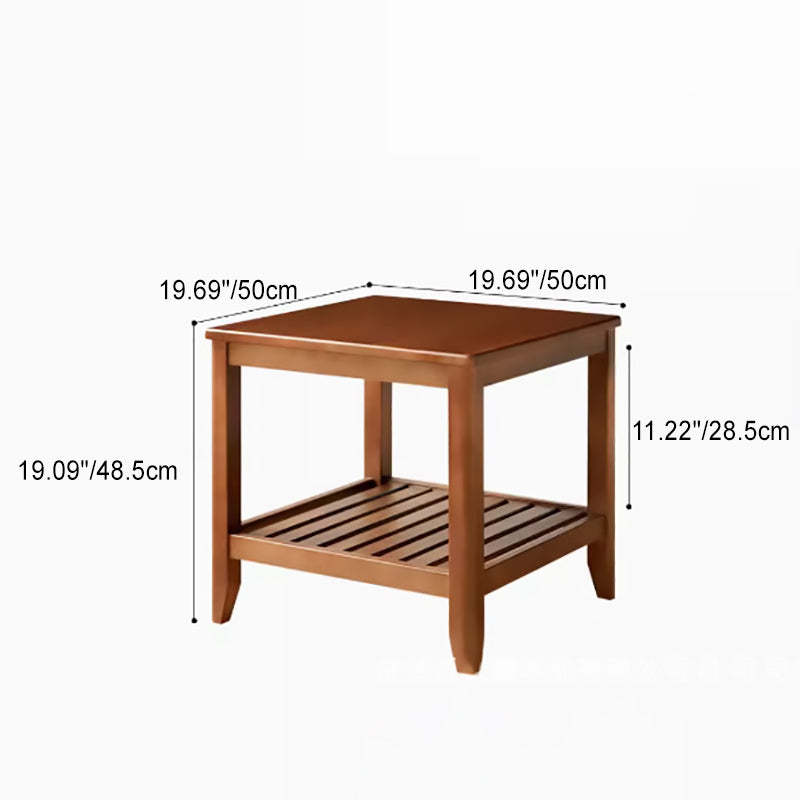 Minimalist Square Wood 4-Leg Coffee Table — Square / Wood Color