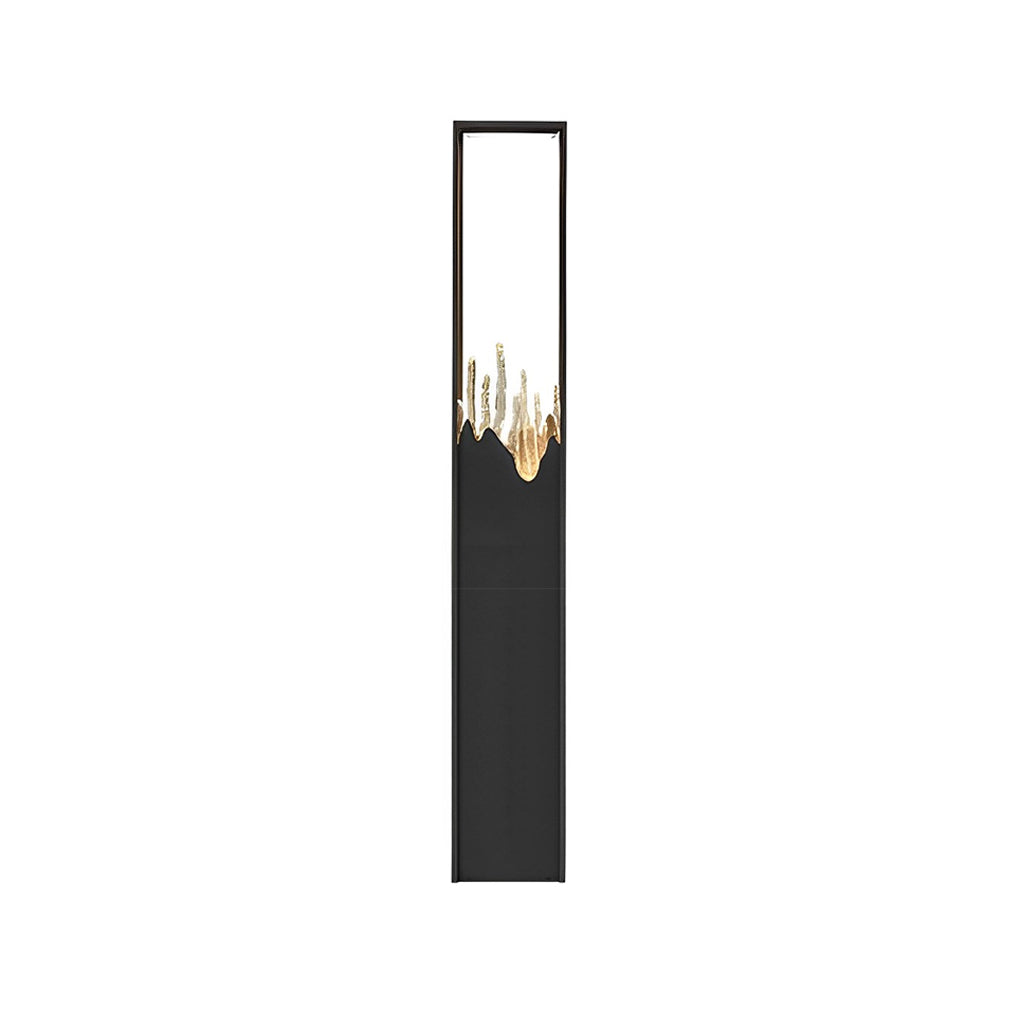 Rectangular Glass Mountain Scenery Black Modern Outdoor Pathway Lights-Lighom