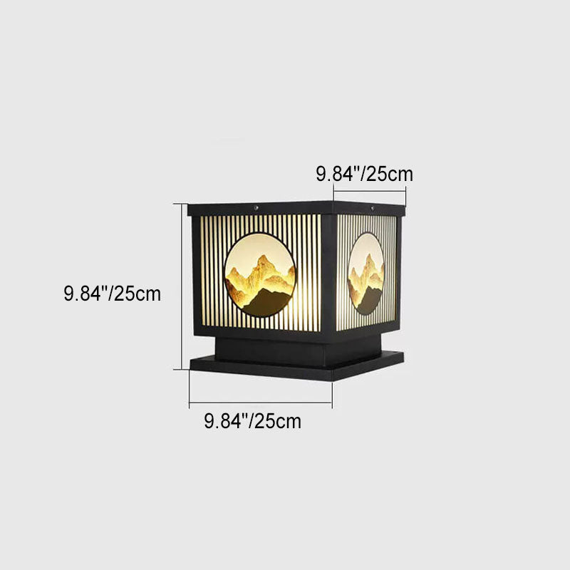 Solar Chinese Square Post LED Outdoor Landscape Light