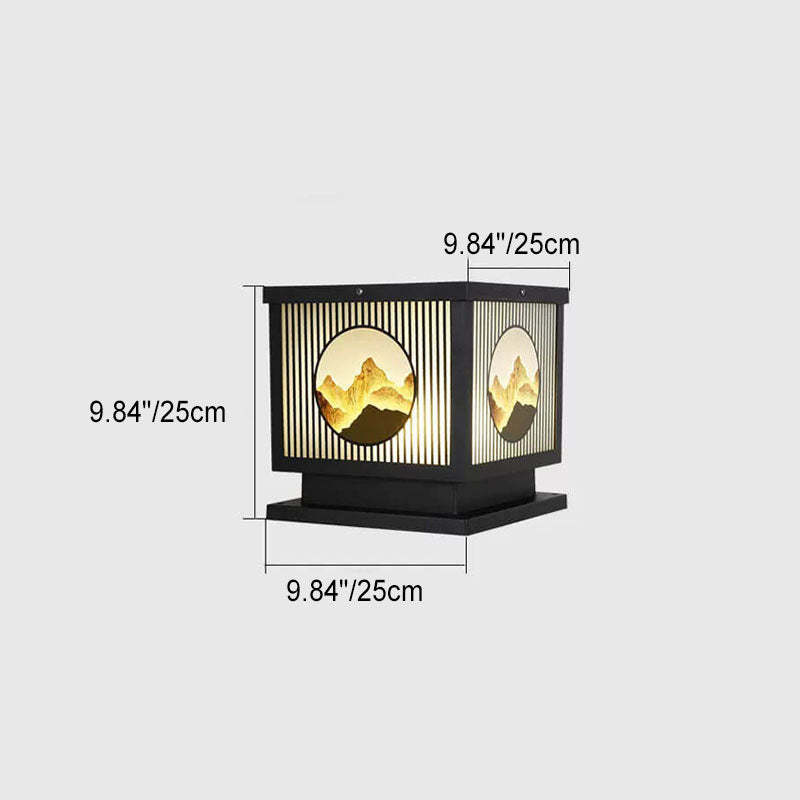 Solar Chinese Square Post LED Outdoor Landscape Light
