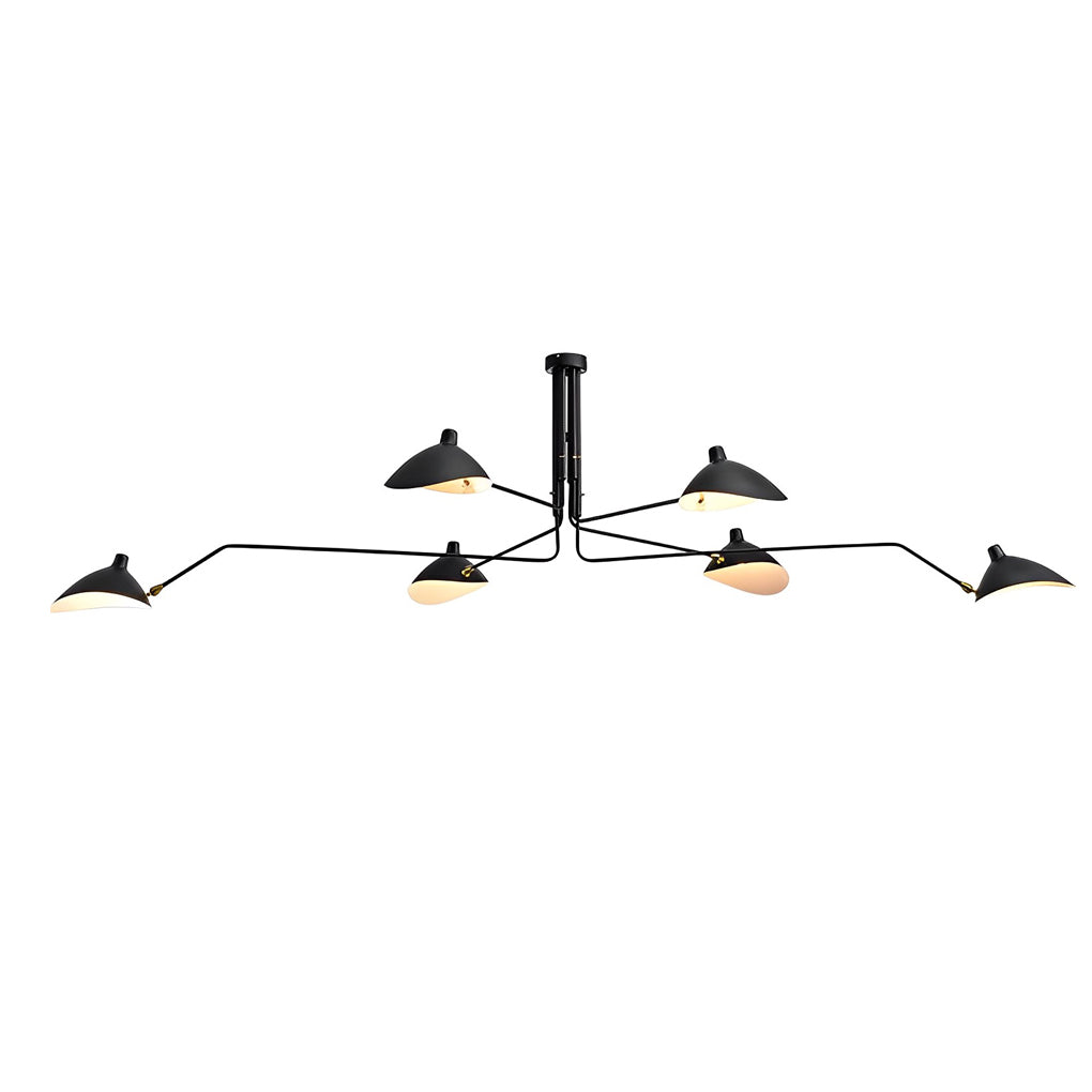 Adjustable Swing Arm Duckbill Black Modern Chandelier