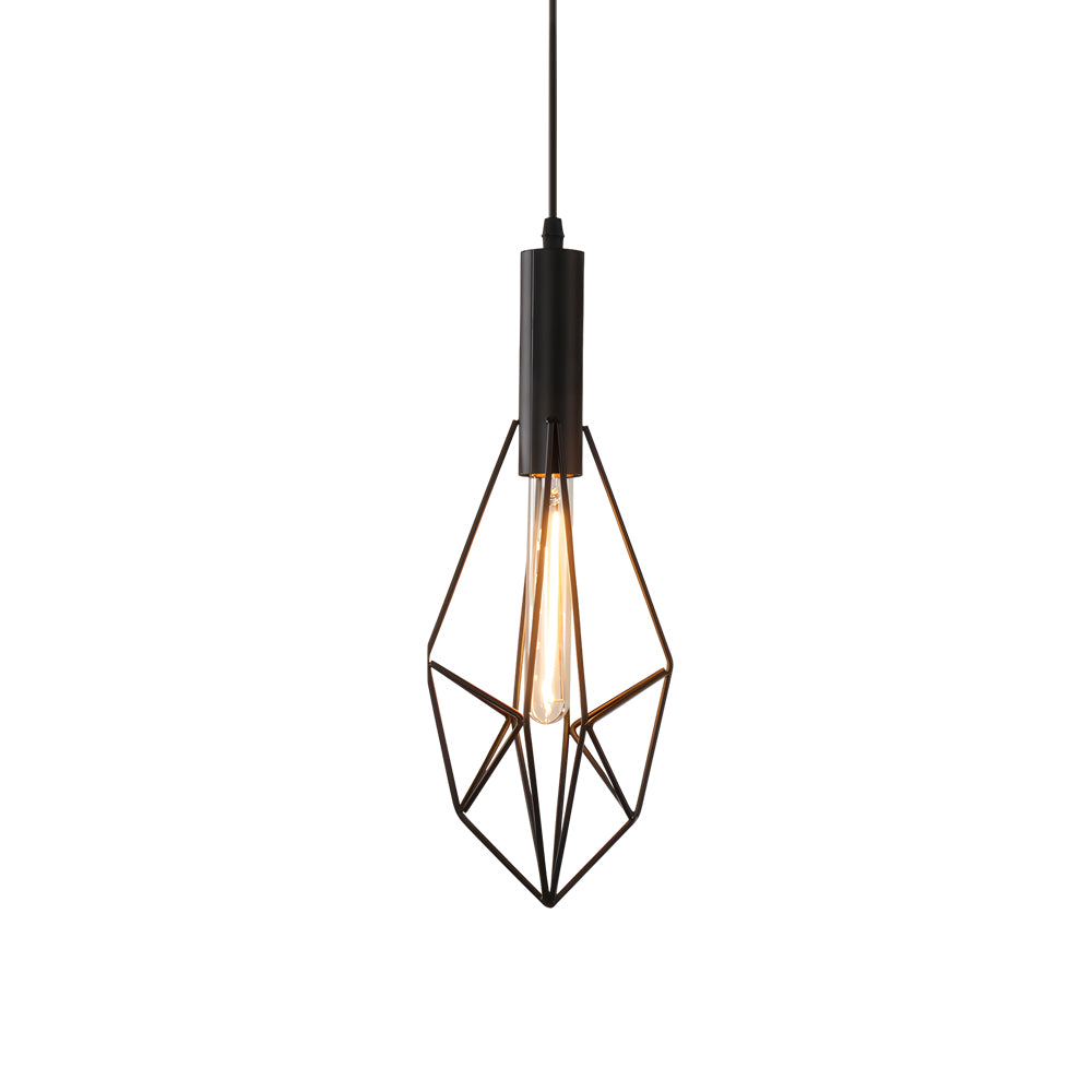 Iron Geometric Lines Black Retro Industrial Chandelier