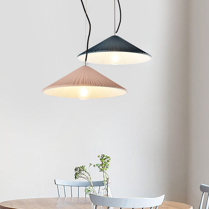 Lighom nordic umbrella textured blue pendant lighting in resin — 8.27" W x 78.74" L x 3.94" H / White / 220V-240V (UK/AU