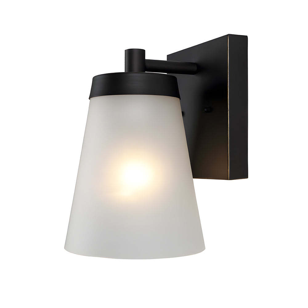1-Light Glass Waterproof Sensor Outdoor Wall Sconce-Lighom
