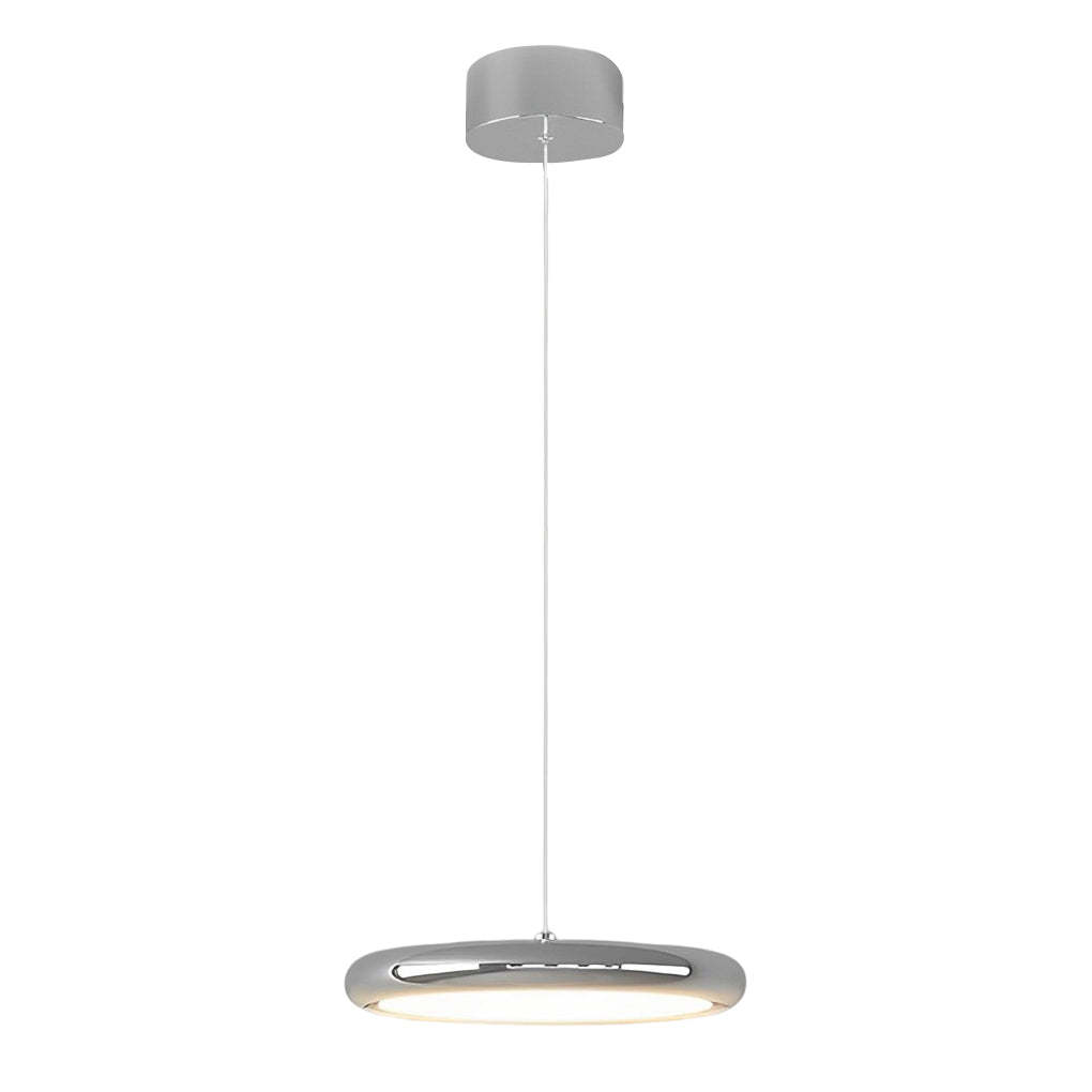 Minimalist Round Mirrored Aluminum Acrylic LED Chandelier