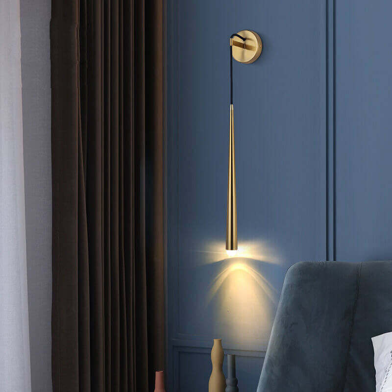 Minimalist Luxury Gold Strip Wall Sconce — White Light (5000K) / 110V-120V For US/CA