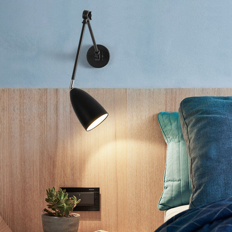 Retro Industrial Swing Arm Retractable Iron Wall Sconce