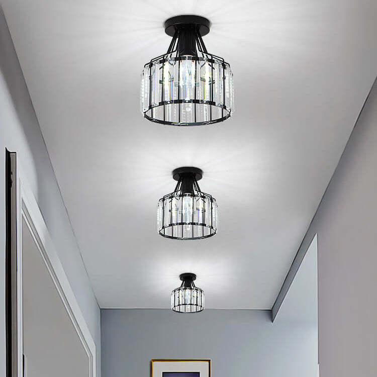Modern Crystal Dome Semi-Flush Ceiling Light — Gold / Semi-Flush Mount Lighting / 220V-240V For UK/AU