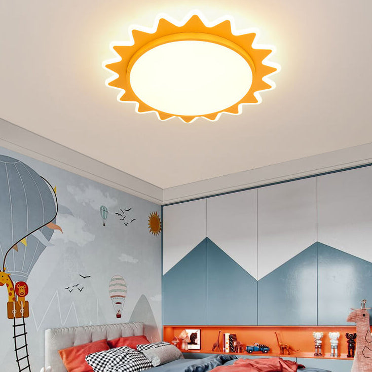 Cartoon Sun LED Flush Mount Light