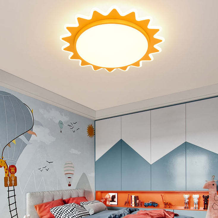 Cartoon Sun LED Flush Mount Light