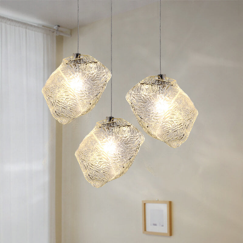 Ice cube glass pendant lighting for entryway — 220V-240V (UK/AU)