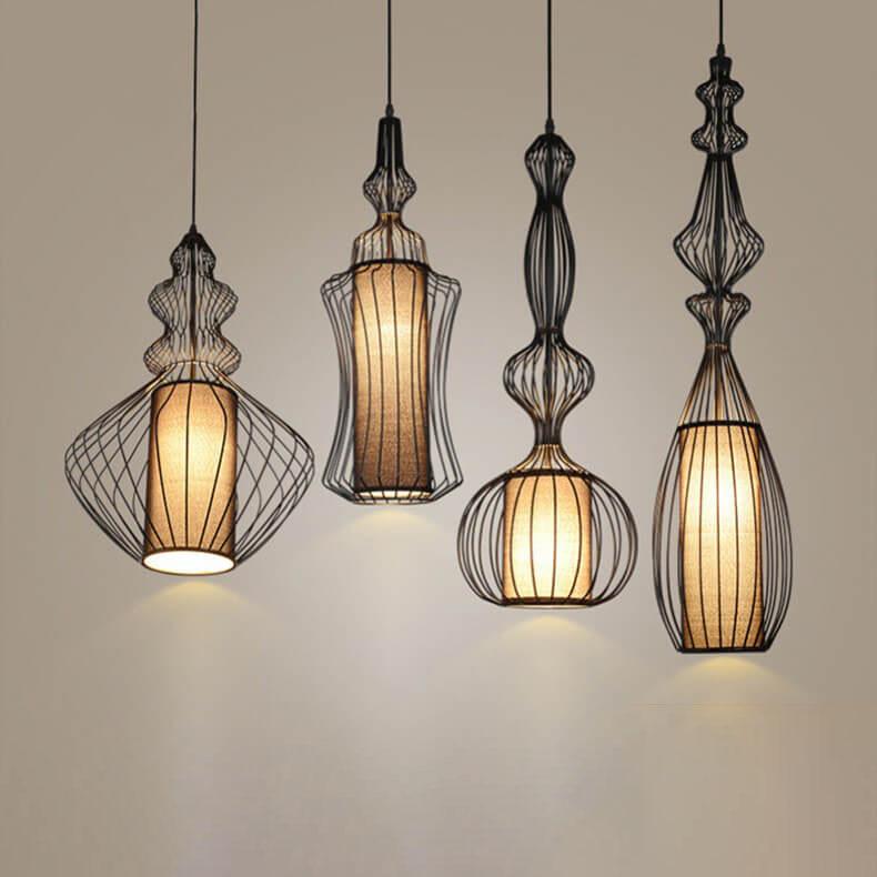 Lighom lantern retro wood pendant lighting — 220V-240V (UK/AU)