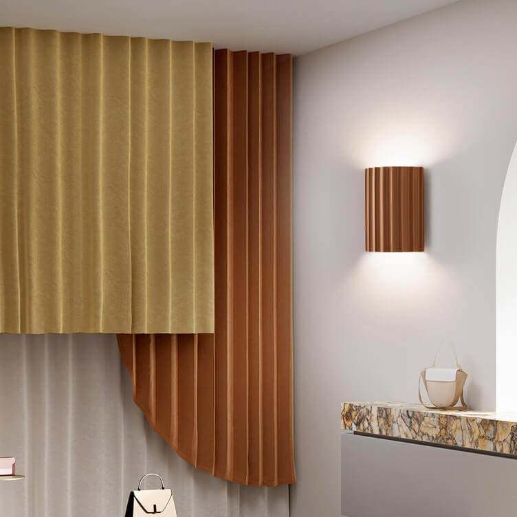 Macaron Resin Striped Half Cylinder Sconce