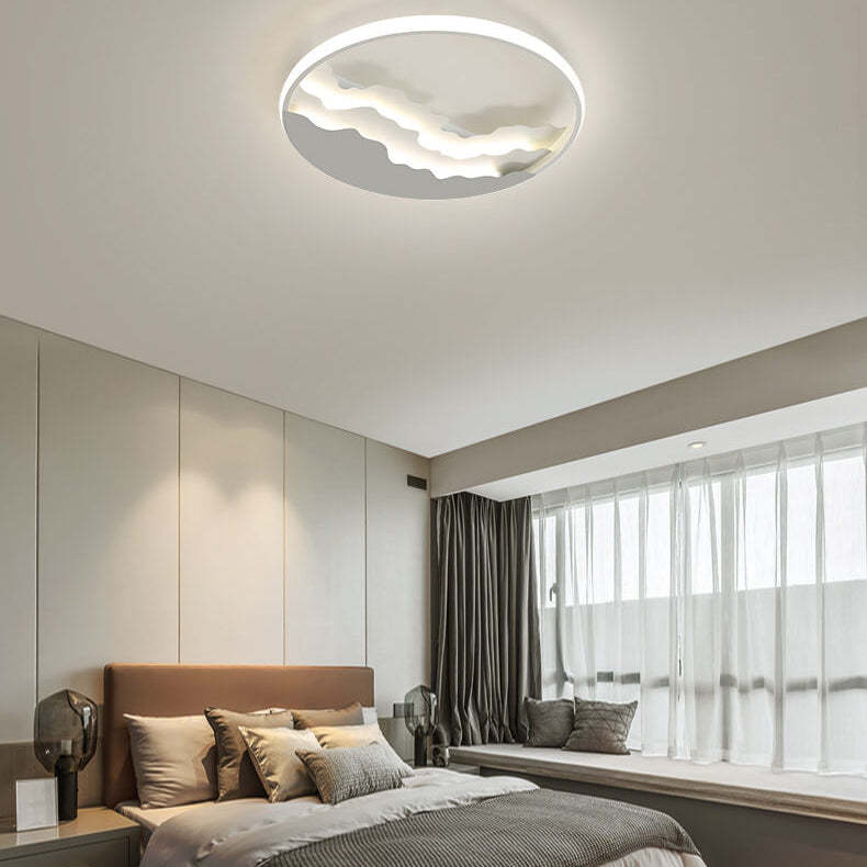 Nordic Sea Wave Round LED Flush Mount Light