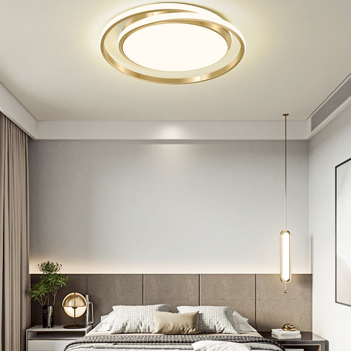 Modern Luxury Golden Circle LED Flush Mount Light