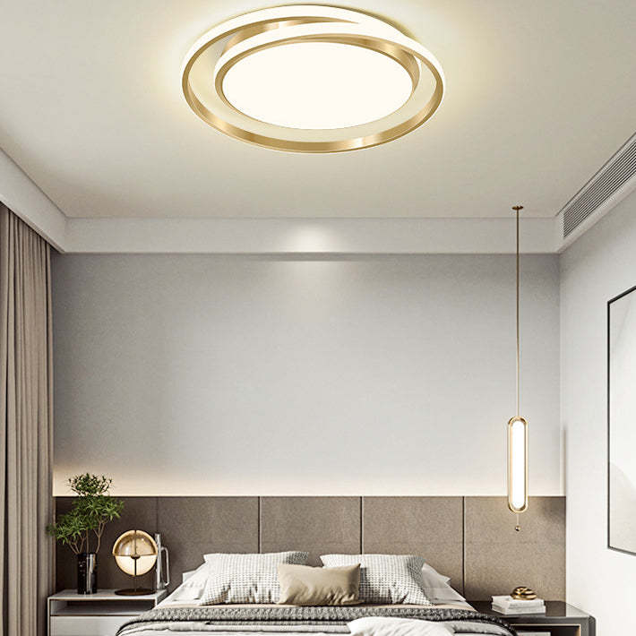 Modern Luxury Golden Circle LED Flush Mount Light