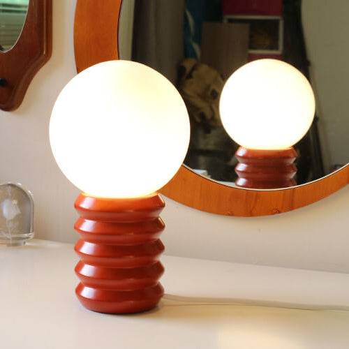 Vintage Orange Solid Glass Table Lamp