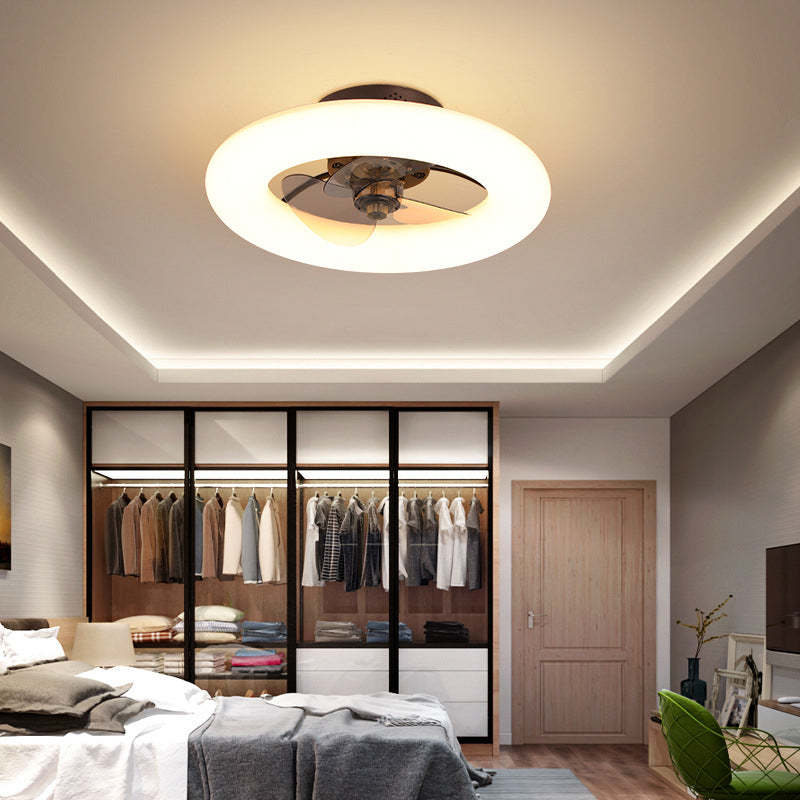 Modern Circle LED Semi-Flush Ceiling Fan Light