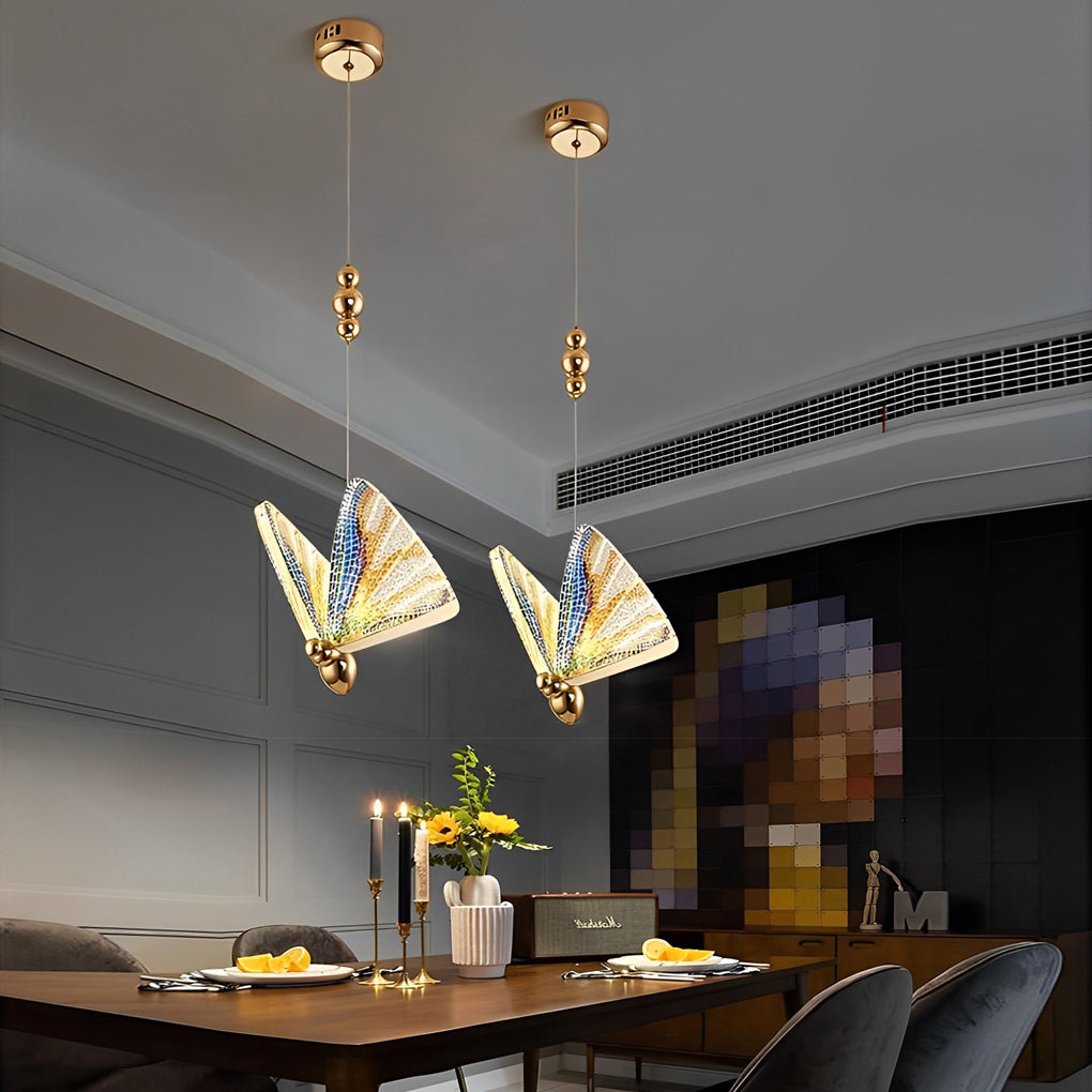 Butterfly Multi-Color Metal Acrylic LED Pendant Light