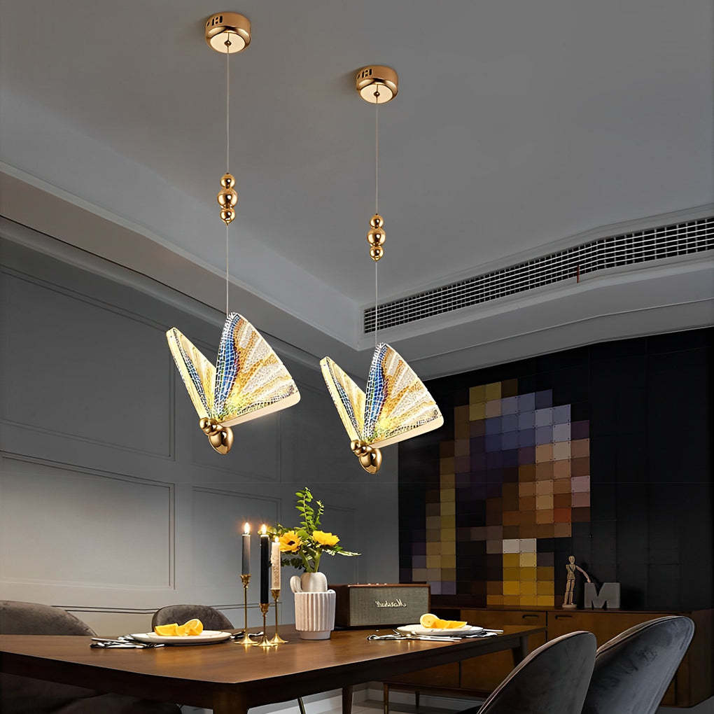 Butterfly Multi-Color Metal Acrylic LED Pendant Light