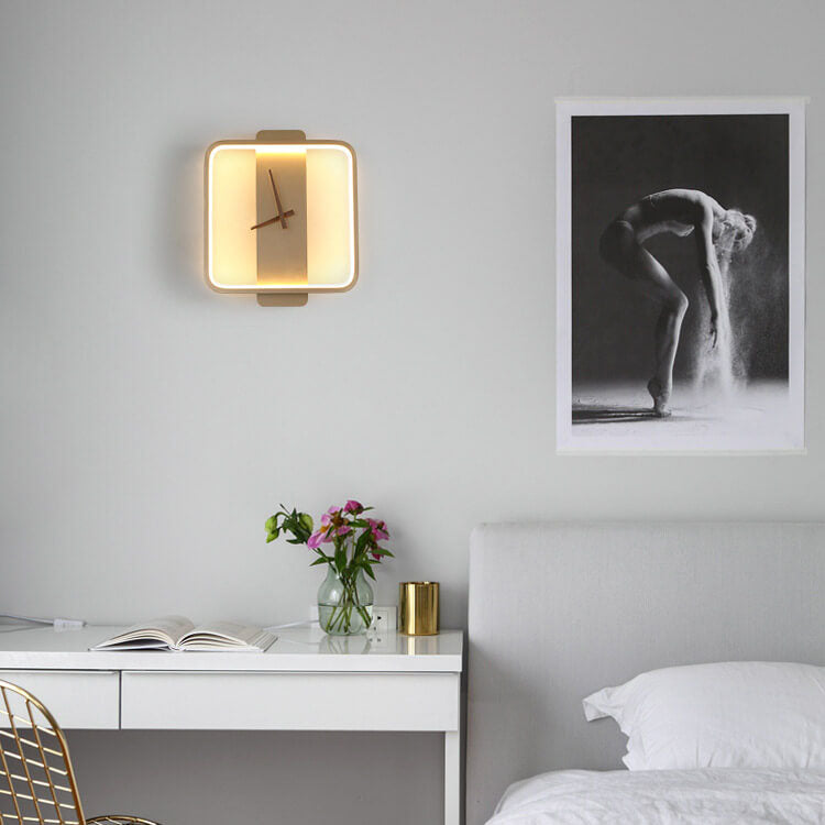 Minimalist Clock Shaped LED Wall Sconce
