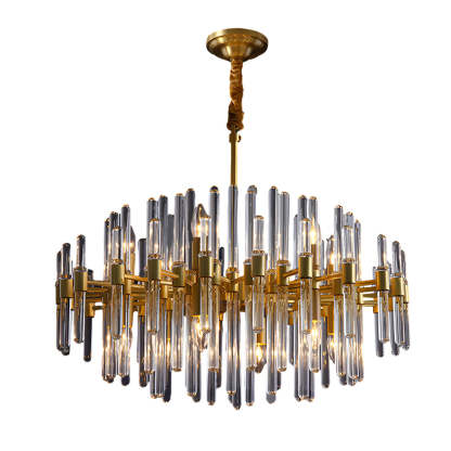 Brass glass copper metal tube chandeliers - modern