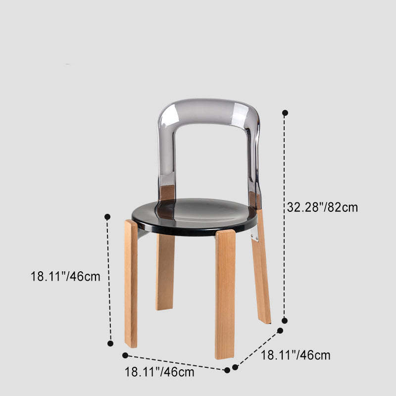Minimalist Wood Armchair — Black / Transparent