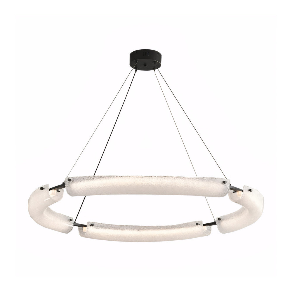 LED Frosted Water Glass Ring Chandelier