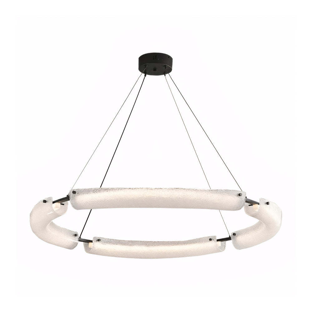 LED Frosted Water Glass Ring Chandelier