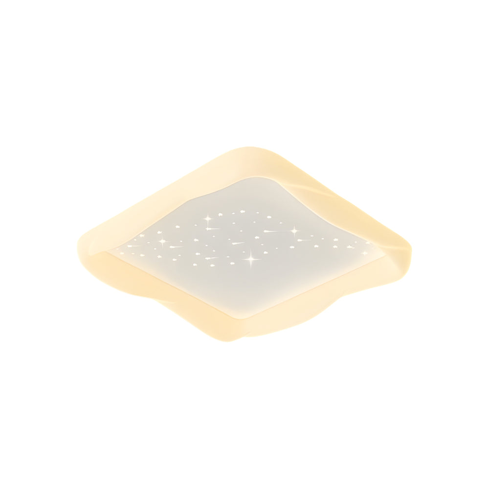 Square Star Milky White Modern Ceiling Light