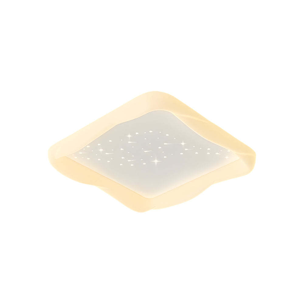 Square Star Milky White Modern Ceiling Light