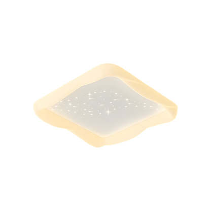Square Star Milky White Modern Ceiling Light