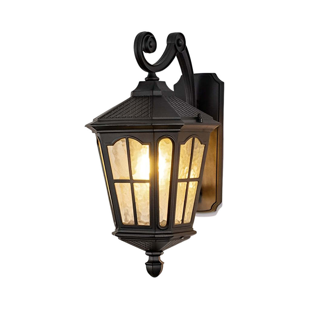 Retro Aluminum Black Vintage Solar Outdoor Wall Light