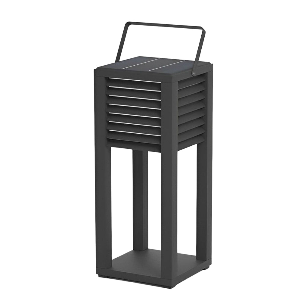 Square LED Black Modern Portable Solar Lawn Lamp