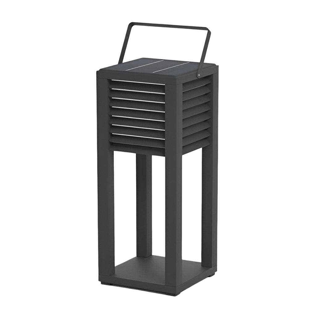 Square LED Black Modern Portable Solar Lawn Lamp