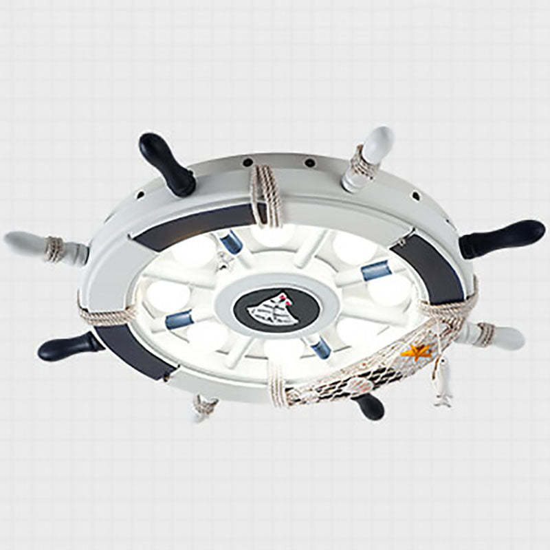 Cartoon Plastic Sailboat LED Flush Mount Light