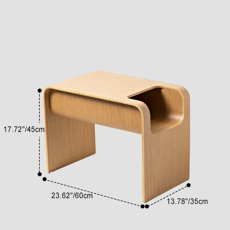 Minimalist Solid Wood C-Shaped Side Table