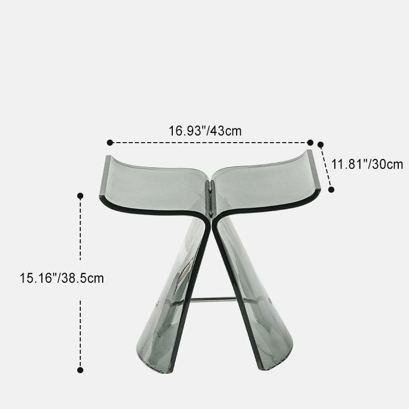 Scandinavian Butterfly Vanity Stool — Transparent