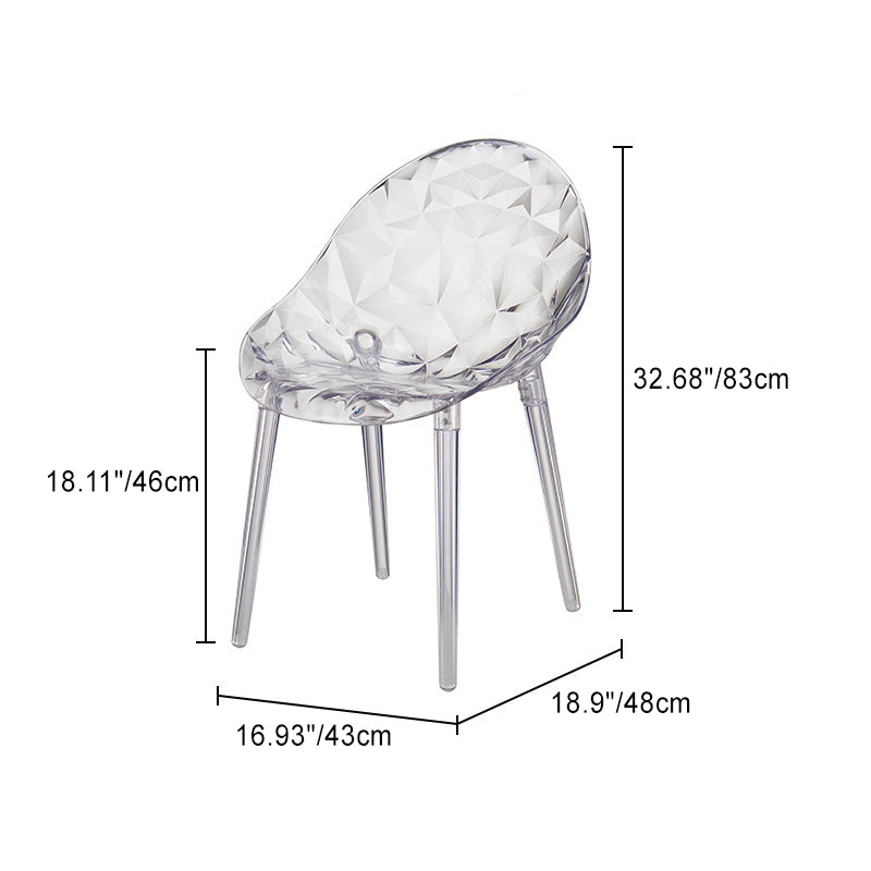 Minimalist Square Acrylic Four-Leg Chair — Green