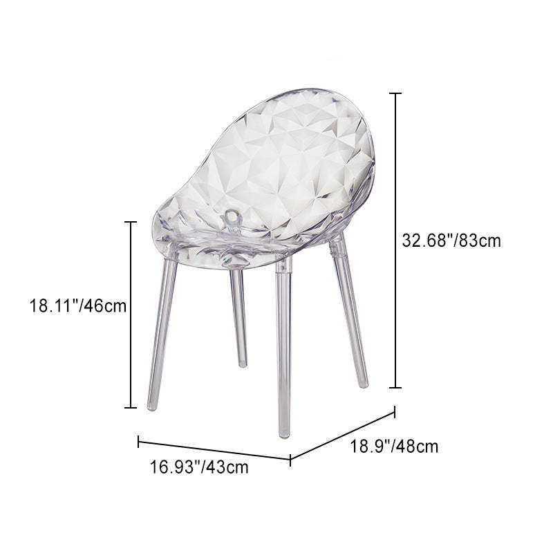 Minimalist Square Acrylic Four-Leg Chair — Green